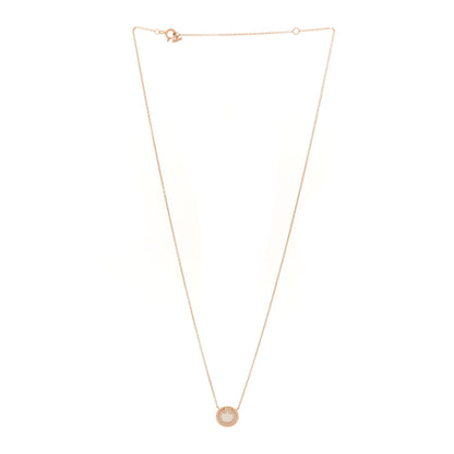 Tiffany 18K Rose Gold Diamond Mother of Pearl Small T Circle Pendant Necklace 3 of 5