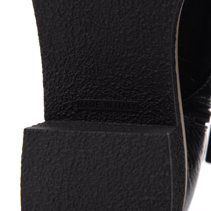 Chanel Shiny Crumpled Lambskin Cap Toe CC Lace Up Boots 40.5 Black 7 of 8