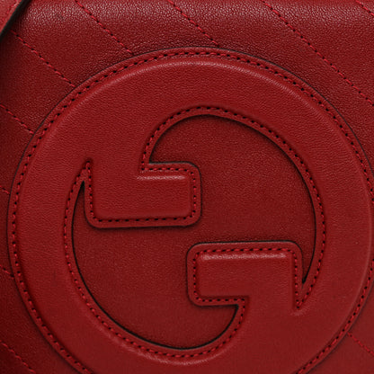 Gucci Sakai Be Green Calfskin Diagonal Stitched Small Blondie Shoulder Bag Rosso 8 of 11
