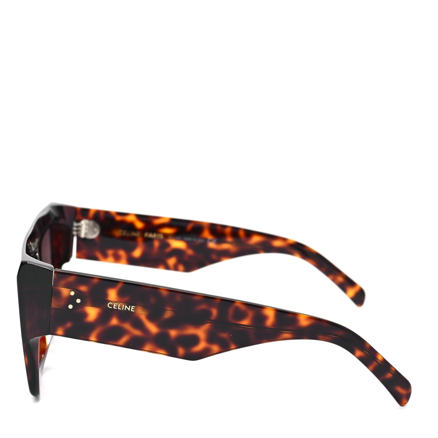 Celine Acetate Flat Top Rectangular Sunglasses CL400921 Dark Havana 3 of 6