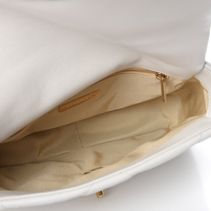 Chanel Goatskin Quilted Medium 19 Flap White 4 of 10
