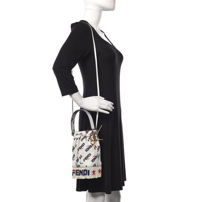 Fendi X FILA Calfskin F is Fendi Mania Fringe Mini Mon Tresor Bucket Bag White 2 of 11