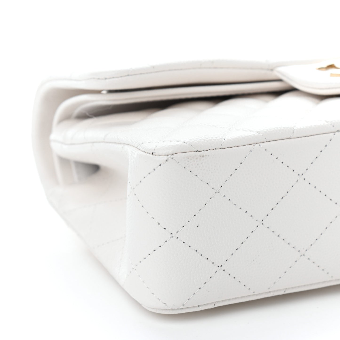 Caviar Quilted Small Double Flap White