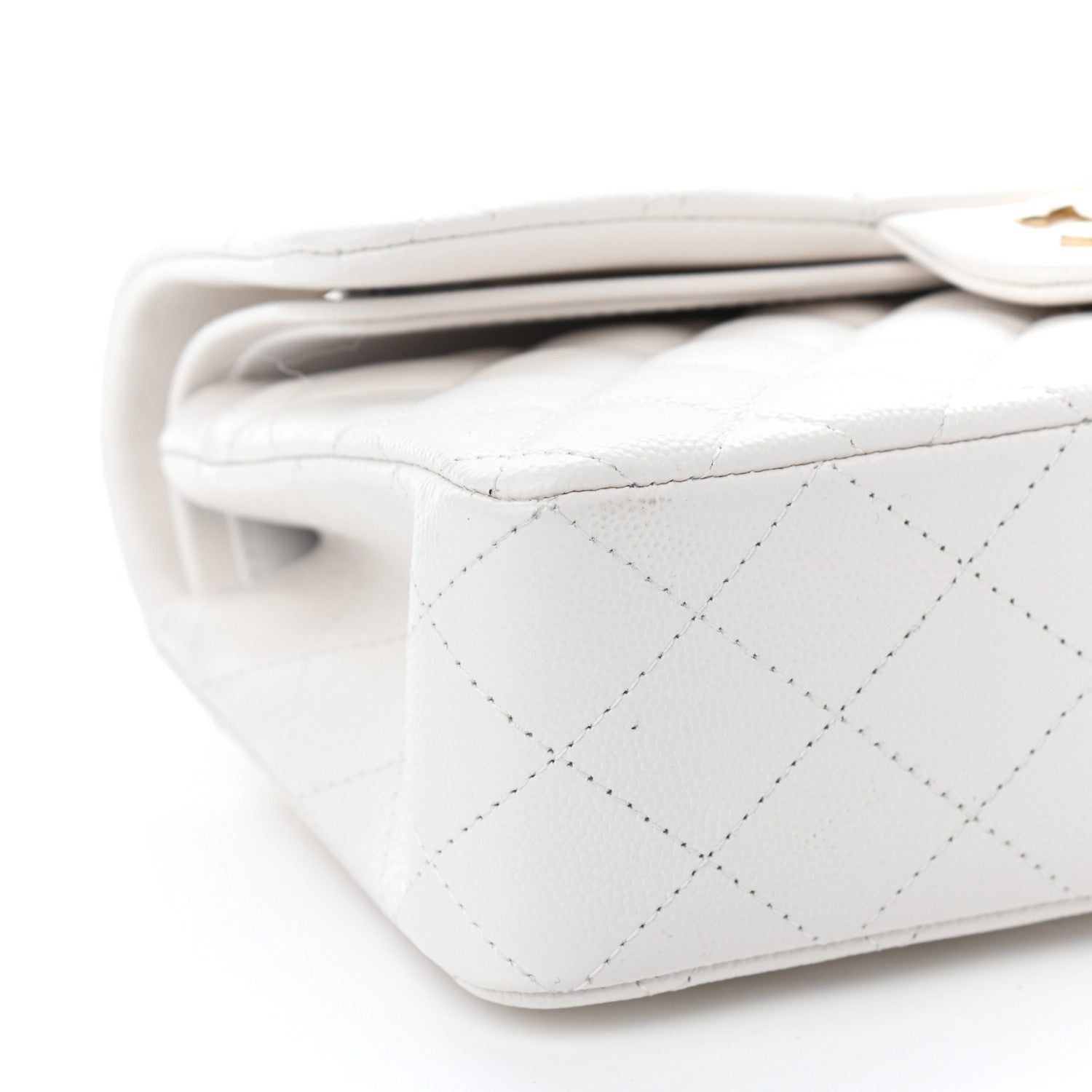 Chanel Caviar Quilted Small Double Flap White 9 of 10