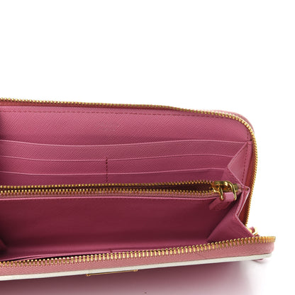 Prada Saffiano Perforated Zip Around Wallet Geranio 5 of 7