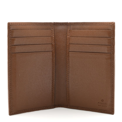 Gucci GG Supreme Monogram Azalea Calfskin Retro Interlocking G Card Case Beige Ebony Brown Sugar 6 of 11