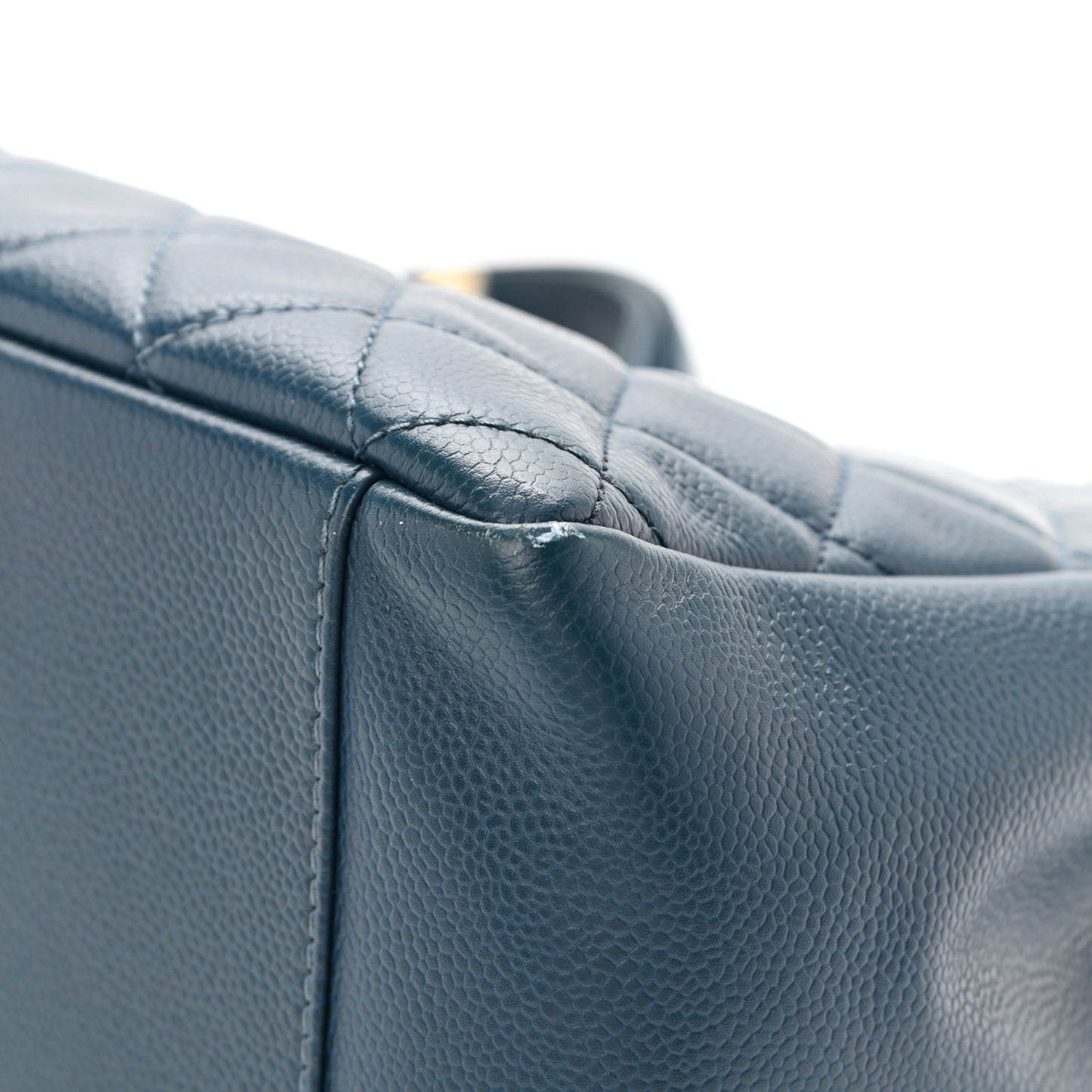 Caviar Quilted Grand Shopping Tote GST Dark Blue
