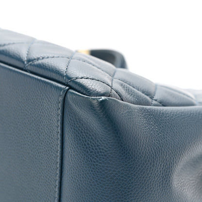 Chanel Caviar Quilted Grand Shopping Tote GST Dark Blue 10 of 15