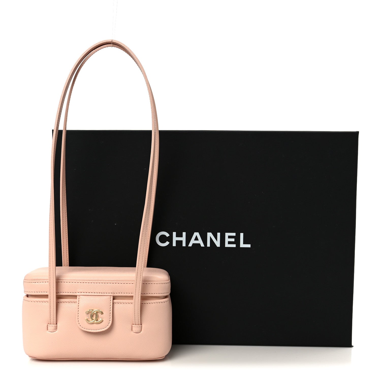 Chanel Shiny Caviar Preppy Coco Long Vanity With Strap Light Pink 12 of 12