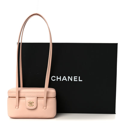 Chanel Shiny Caviar Preppy Coco Long Vanity With Strap Light Pink 12 of 12