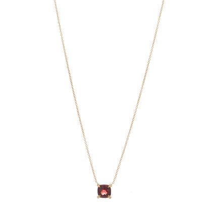 David Yurman 18K Yellow Gold Diamond Garnet 7mm Petite Chatelaine Pendant Necklace 1 of 5