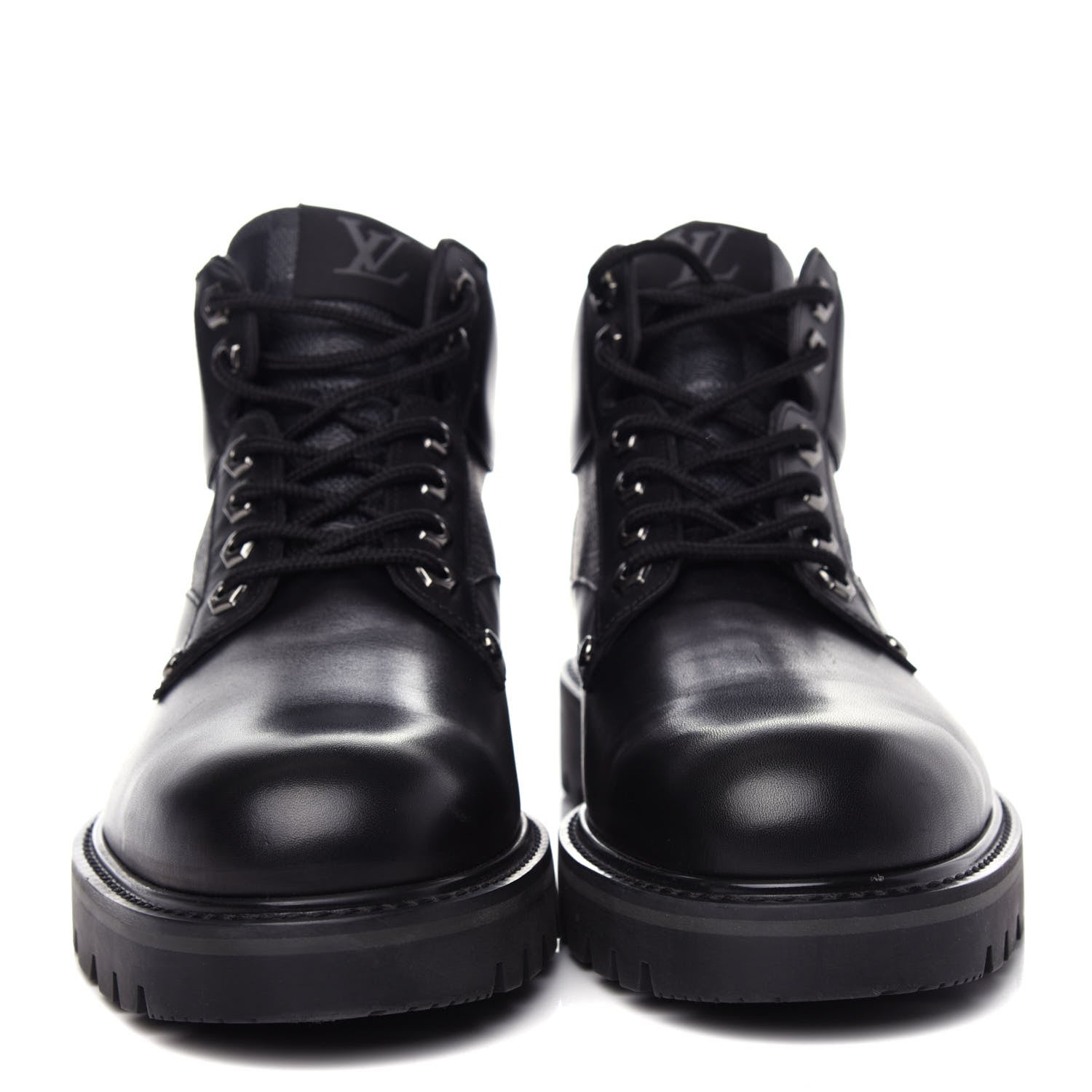 Louis Vuitton Calfskin Damier Graphite Oberkampf Ankle Boots 7.5 Black 2 of 10