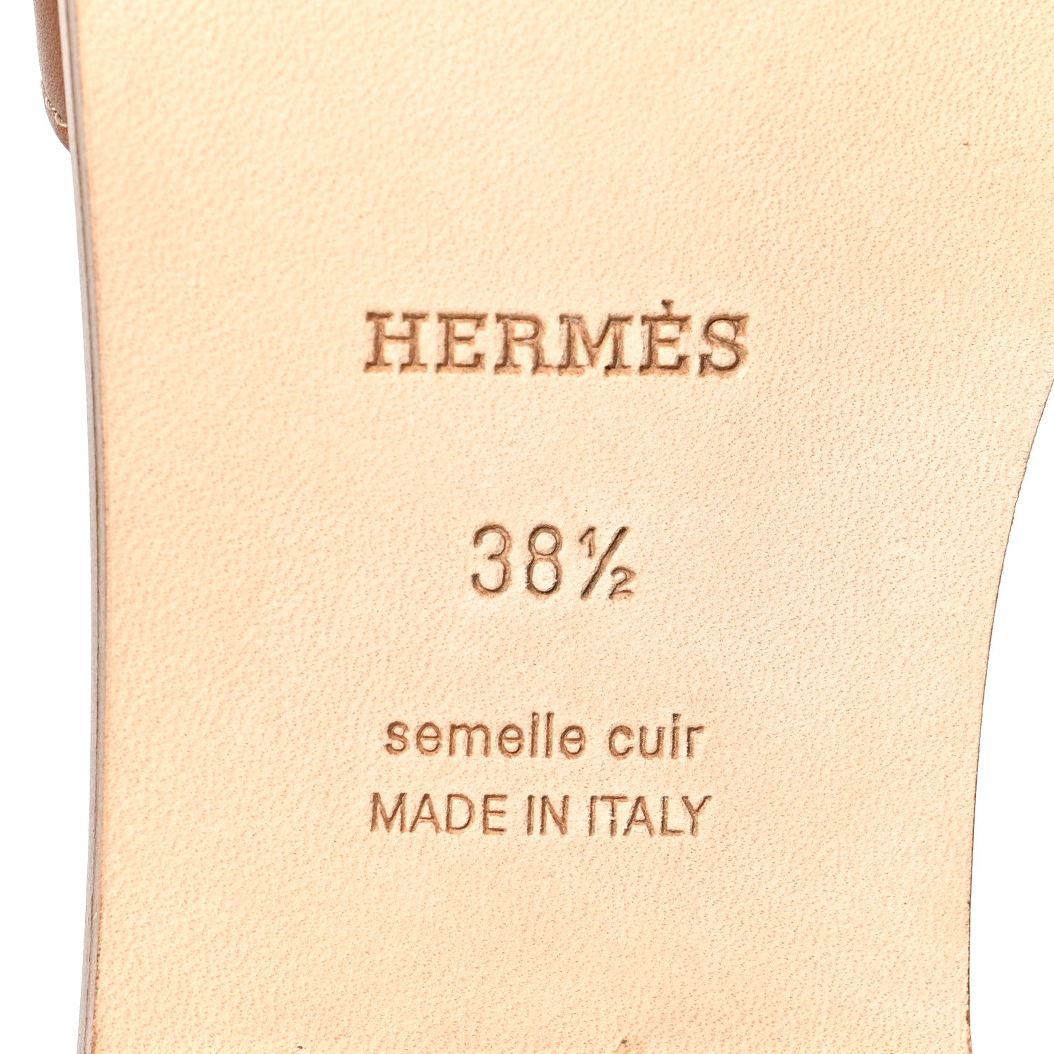 Hermes Box Calfskin Oran Sandals 38.5 Gold 7 of 9