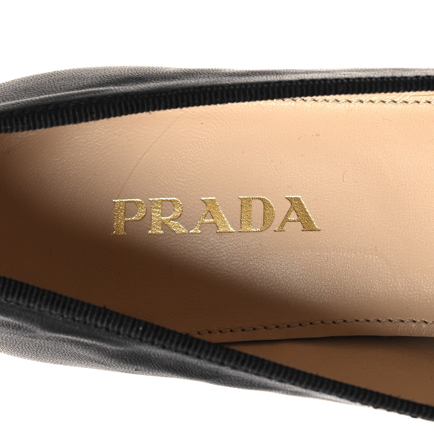 Nappa Vernice Cap Toe Logo Bow Ballerina Flats 38 Black