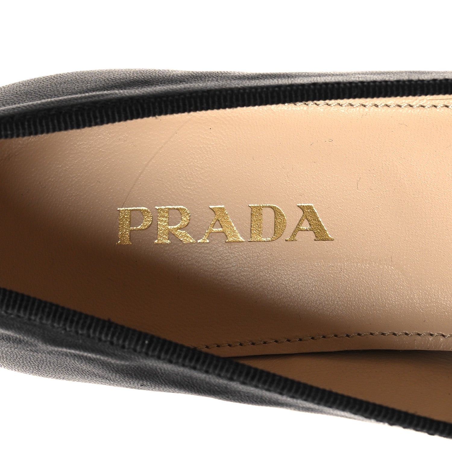 Prada Nappa Vernice Cap Toe Logo Bow Ballerina Flats 38 Black 7 of 8