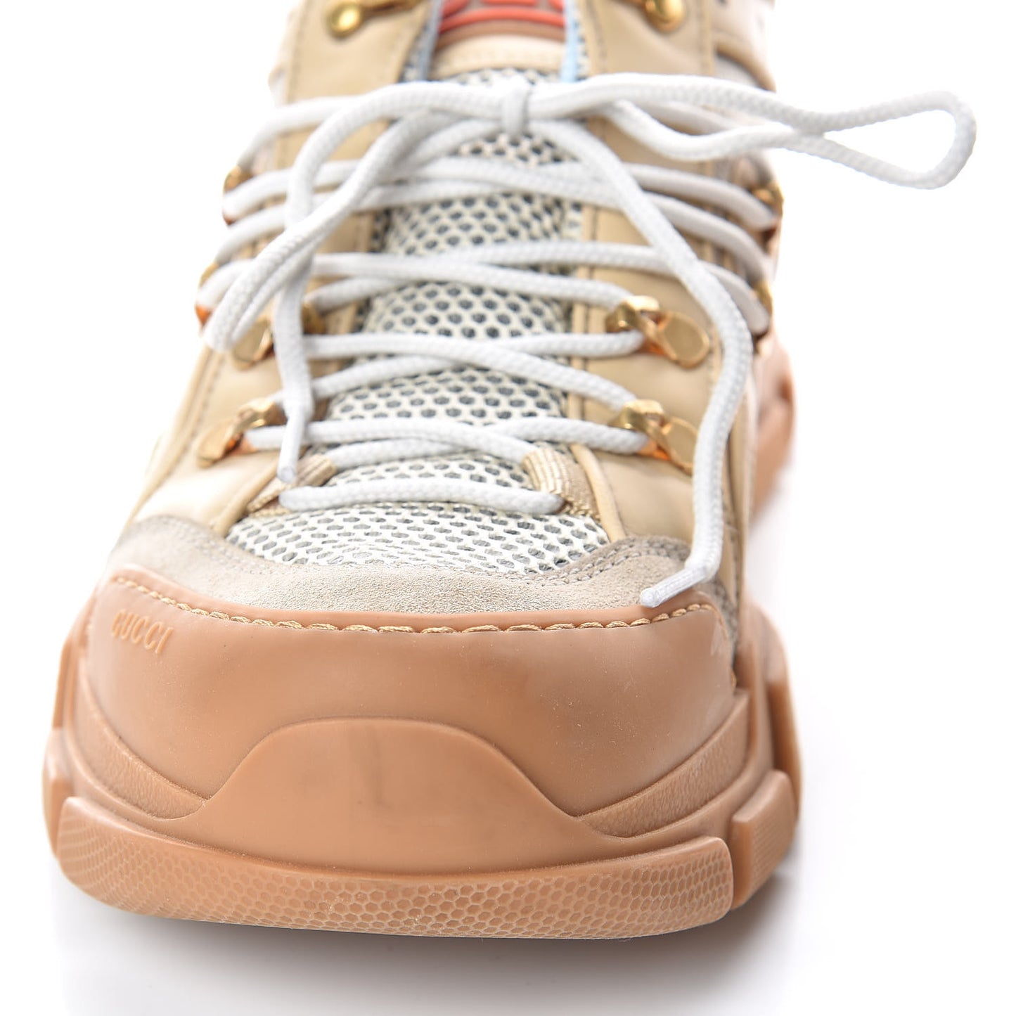 X SEGA Mesh Canvas Calfskin Removable Crystals Flashtrek Sneakers 41 Mystic White Oatmeal Sand Storm