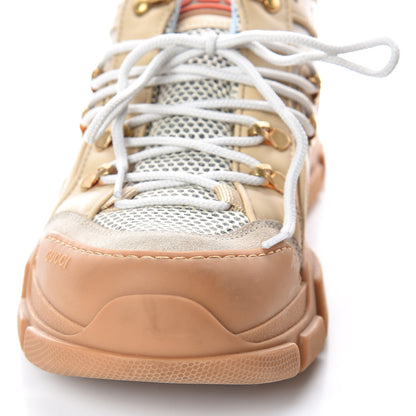 Gucci X SEGA Mesh Canvas Calfskin Removable Crystals Flashtrek Sneakers 41 Mystic White Oatmeal Sand Storm 8 of 9