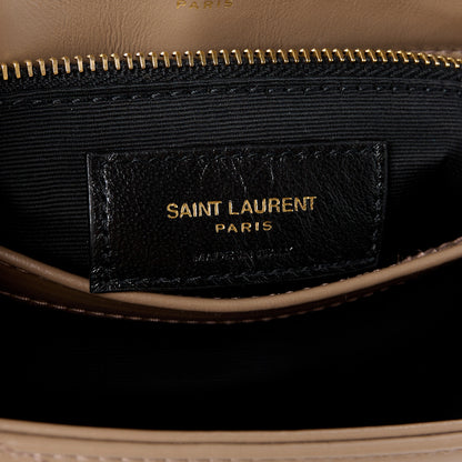 Saint Laurent Calfskin Y Quilted Monogram Toy Loulou Crossbody Bag Taupe 7 of 11