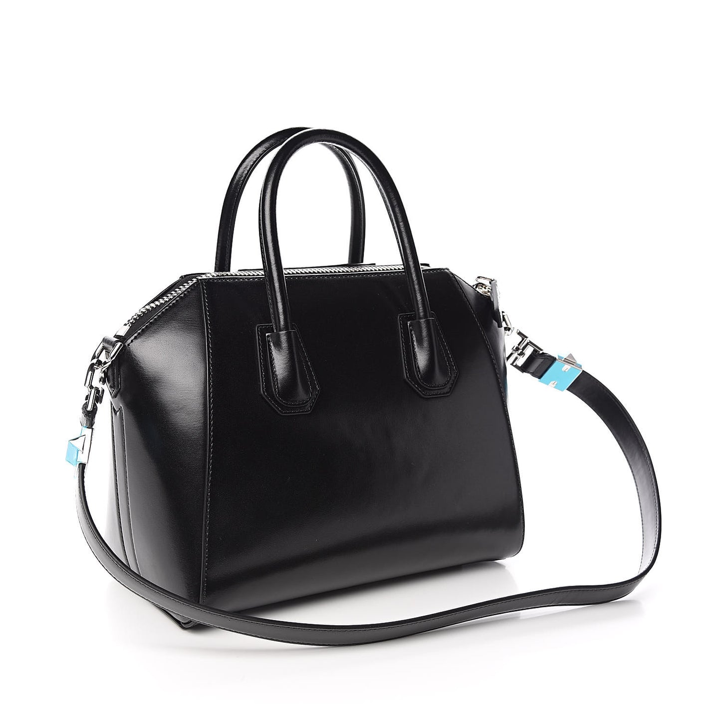 Shiny Lord Calfskin Small Antigona Black