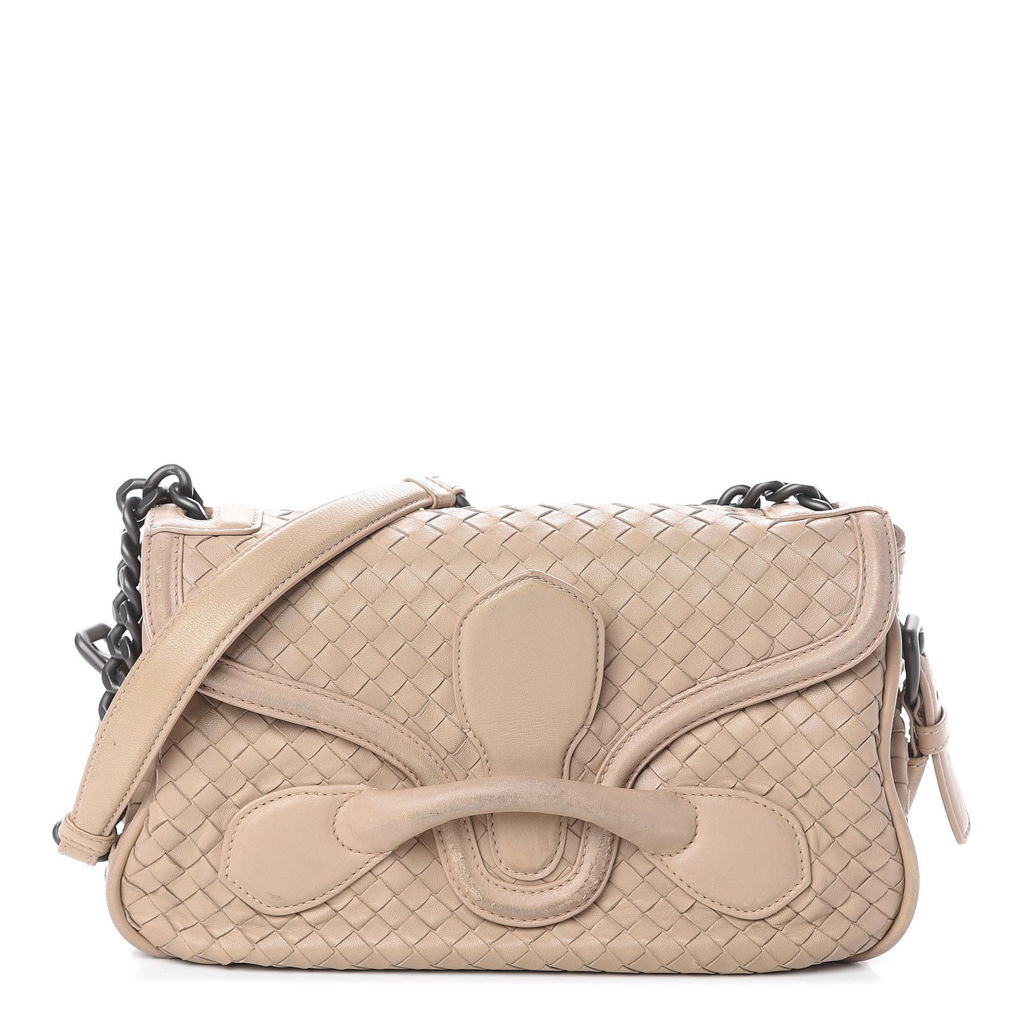 Nappa Intrecciato Rialto Shoulder Bag Mink