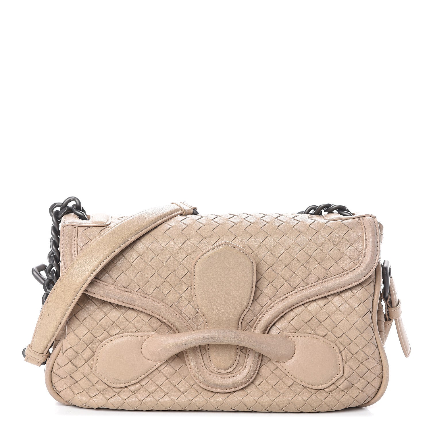 Bottega Veneta Nappa Intrecciato Rialto Shoulder Bag Mink 1 of 8