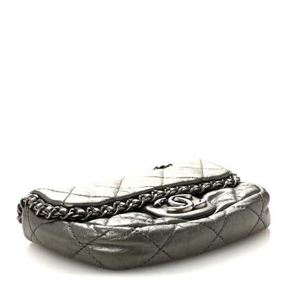 Chanel Metallic Aged Calfskin Mini Chain Me Flap Pewter 6 of 19