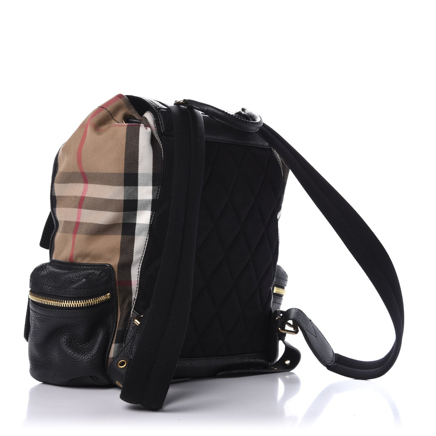 Derby Calfskin Canvas Mega Check Medium Rucksack Backpack Black