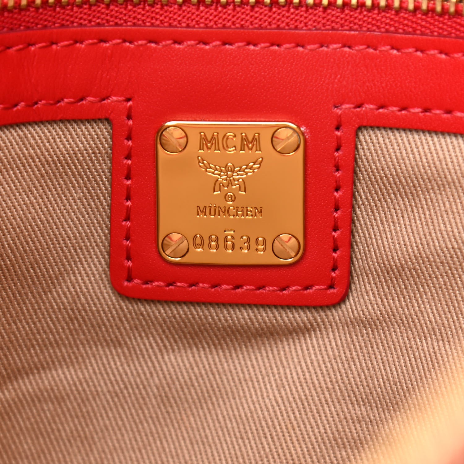 MCM Visetos Medium Crossbody Pouch Ruby Red 7 of 11