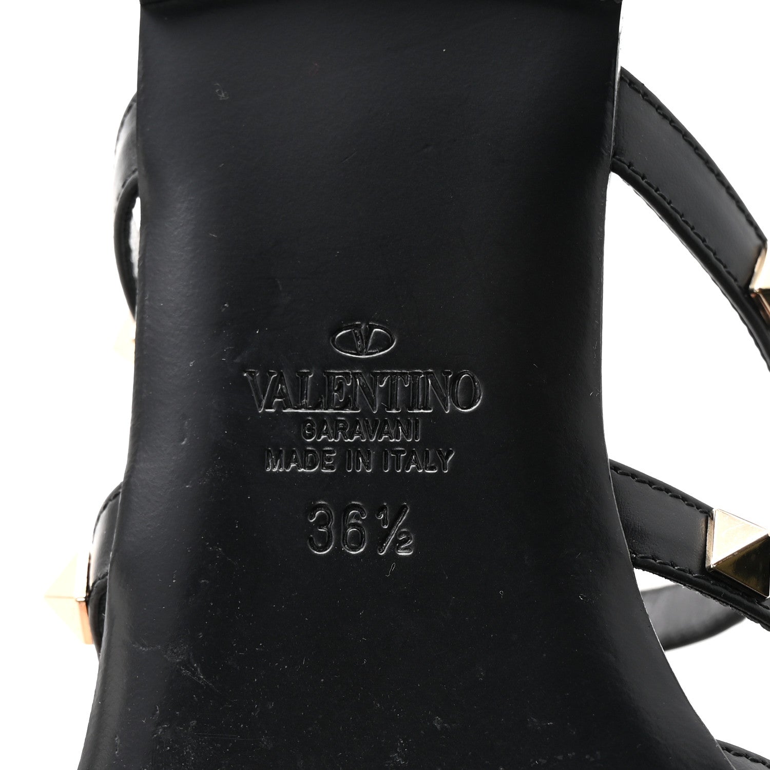 Valentino Garavani Calfskin Boudoir Rockstud Flat Cage Mules 36.5 Rose Cannelle Black 7 of 10