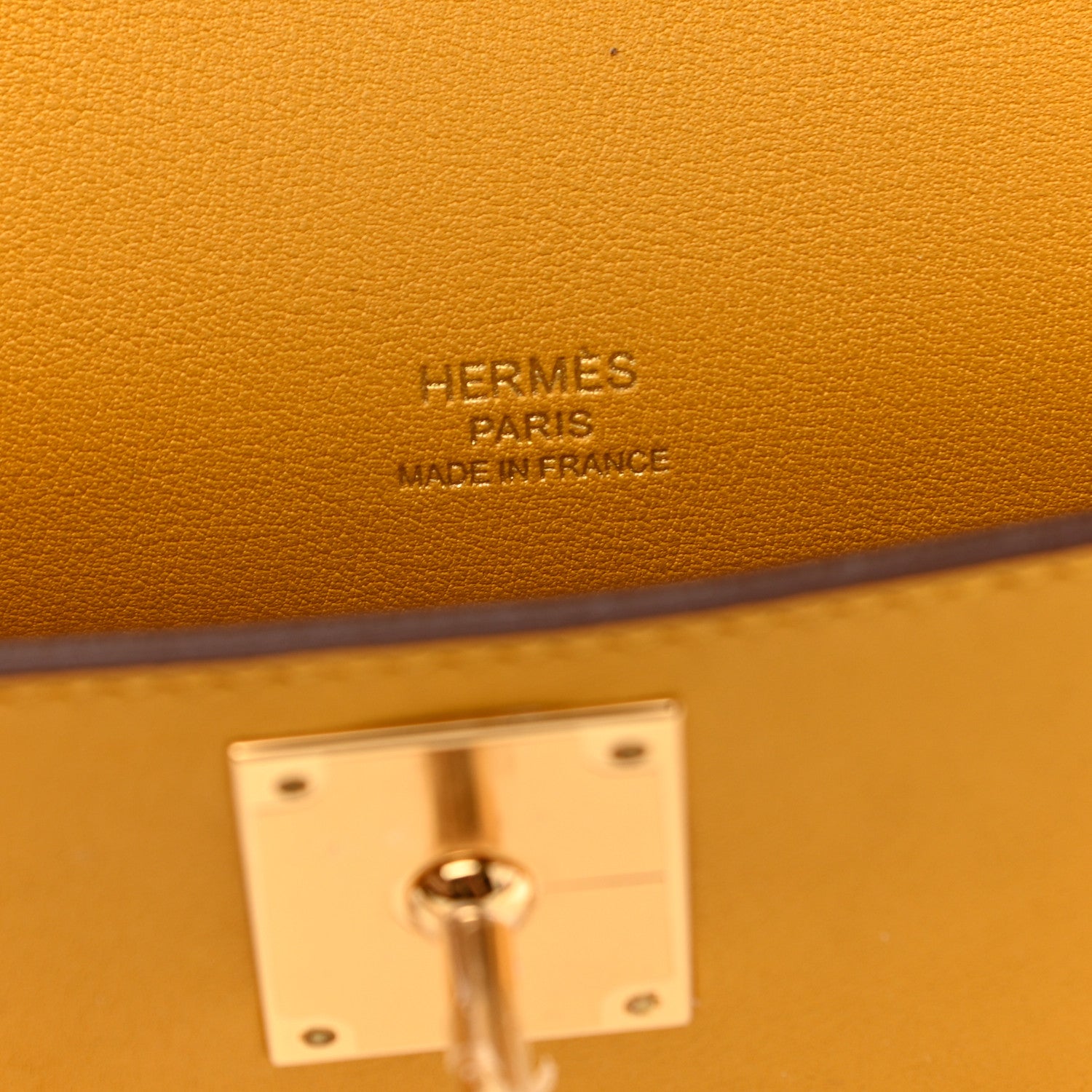 Hermes Swift Kelly Cut Clutch Pochette Jaune Ambre 6 of 6