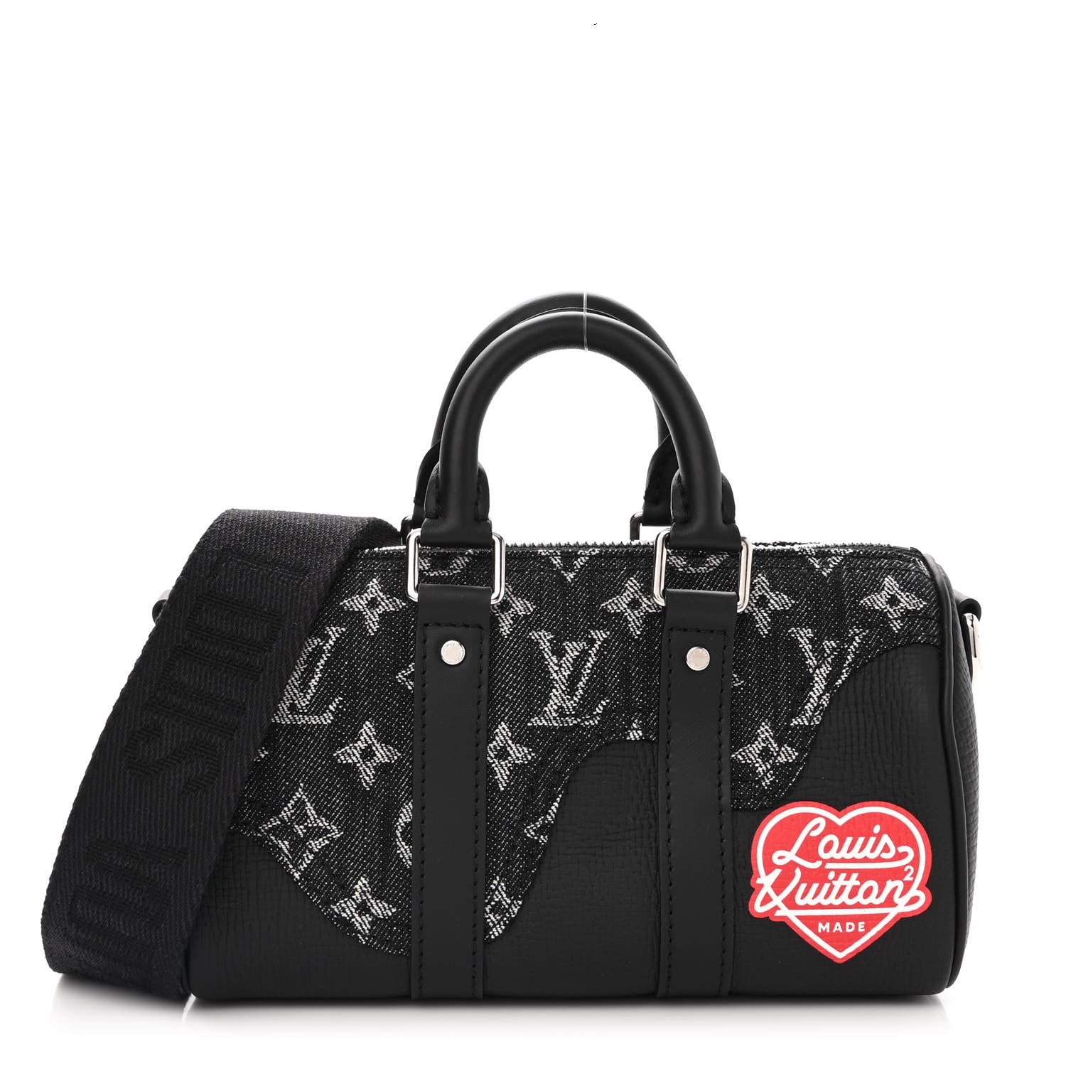 Louis Vuitton X NIGO Taurillon Monogram Denim Drip Keepall XS Black 1 of 12