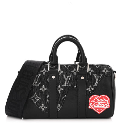 Louis Vuitton X NIGO Taurillon Monogram Denim Drip Keepall XS Black 1 of 12