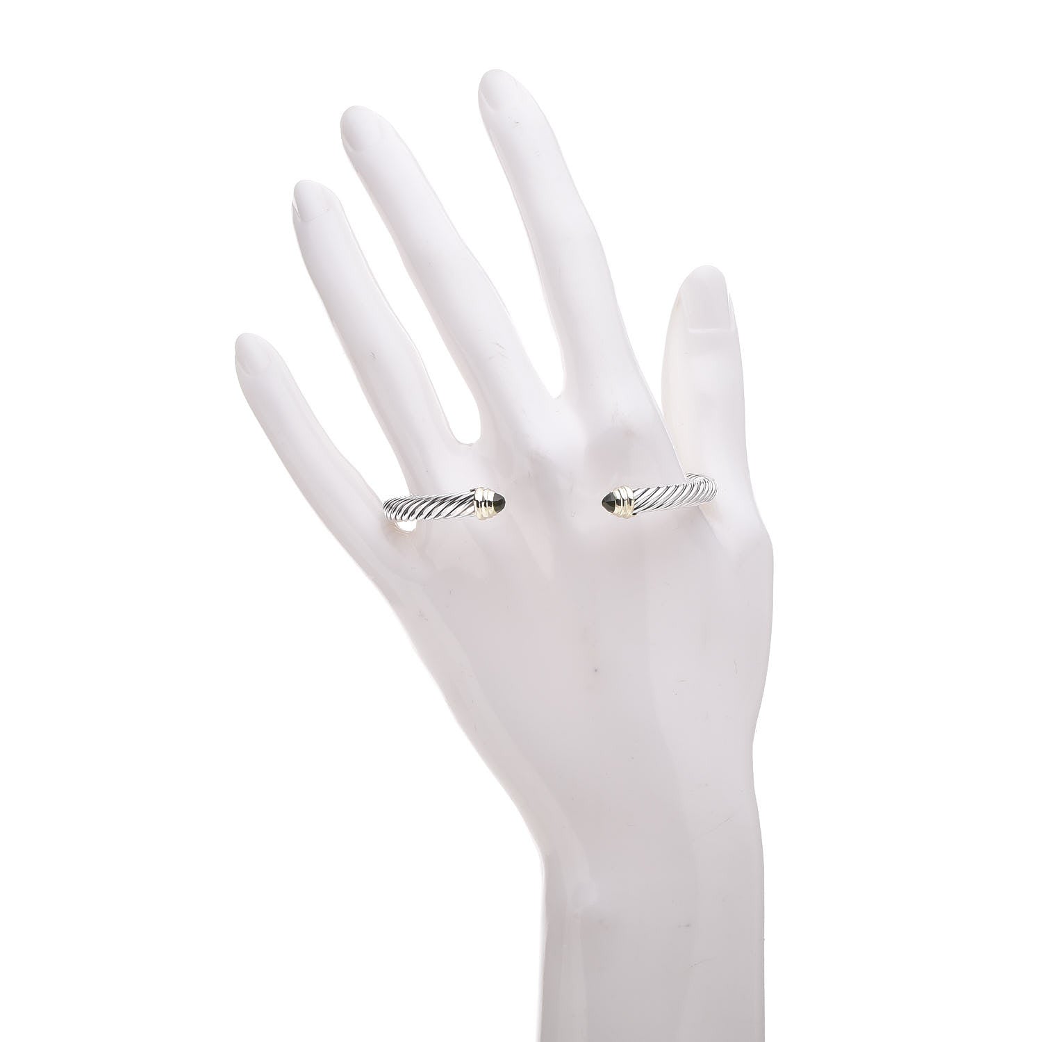 David Yurman Sterling Silver 14K Yellow Gold Peridot 5mm Cable Classics Petite Color Bracelet 2 of 5
