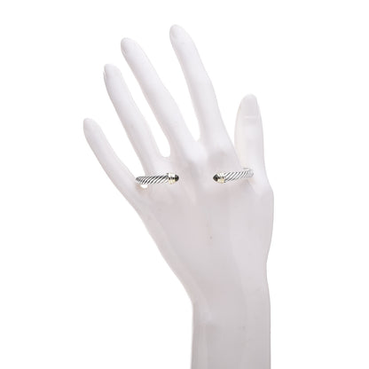David Yurman Sterling Silver 14K Yellow Gold Peridot 5mm Cable Classics Petite Color Bracelet 2 of 5