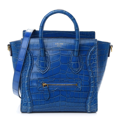 Celine Crocodile Nano Luggage Blue 1 of 8