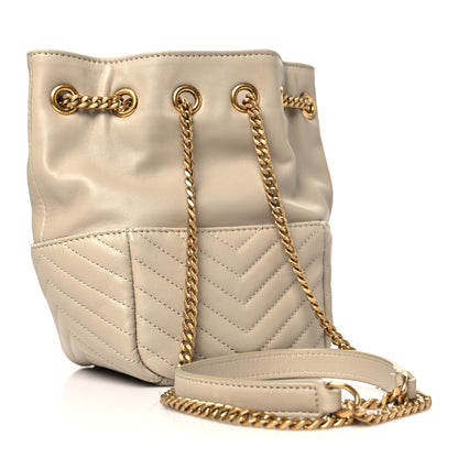 Saint Laurent Lambskin Matelasse Monogram Joe Nano Bucket Bag Beige 3 of 11