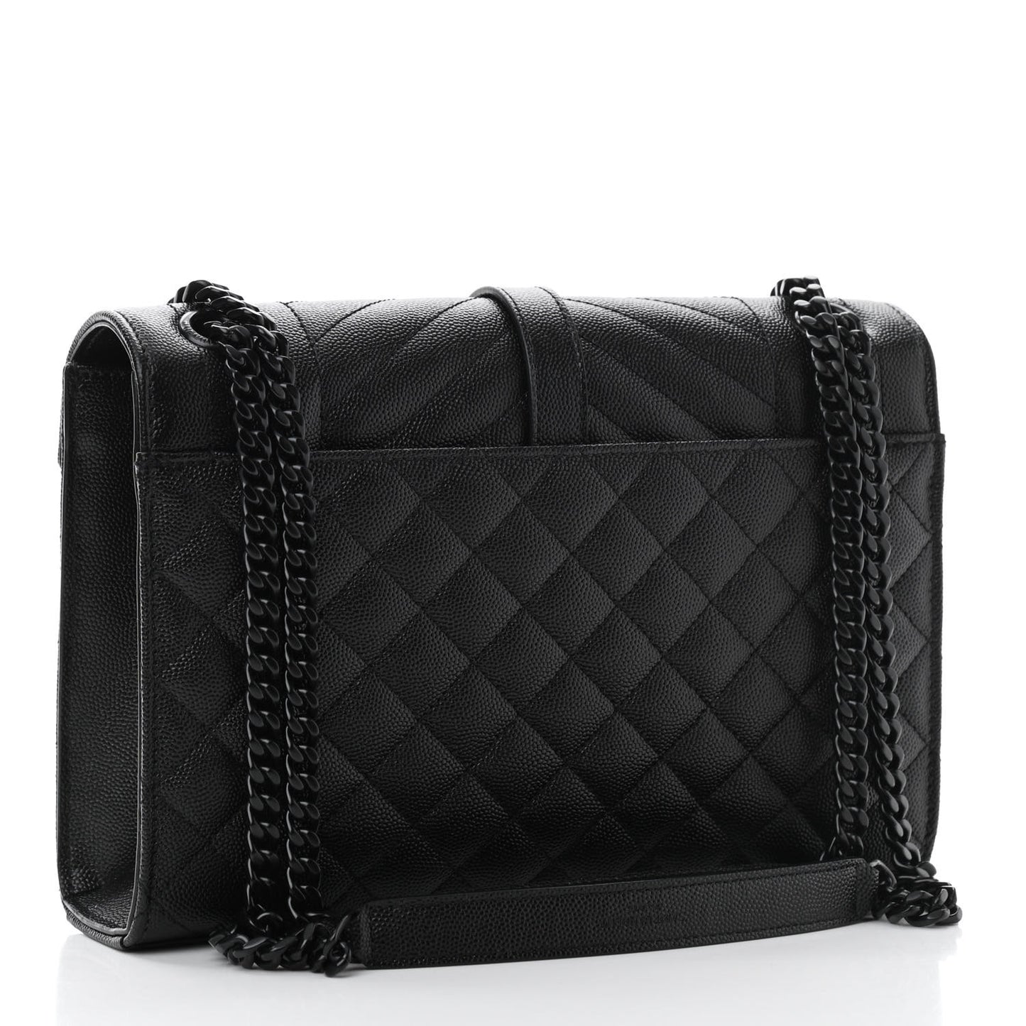 Grain De Poudre Textured Mixed Matelasse Triquilt Medium Monogram Satchel Black