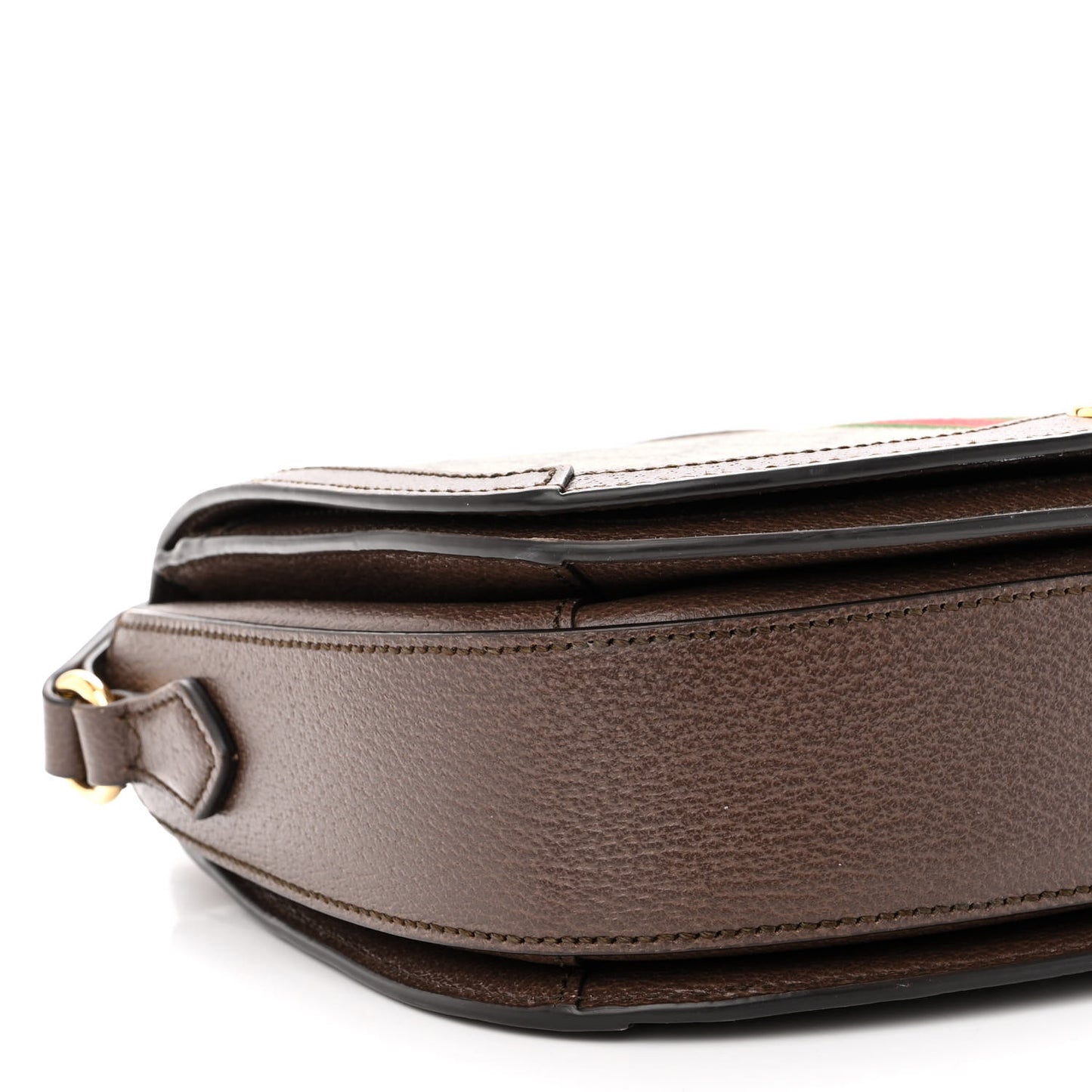 GG Supreme Monogram Web Small Ophidia Flap Messenger Bag Brown