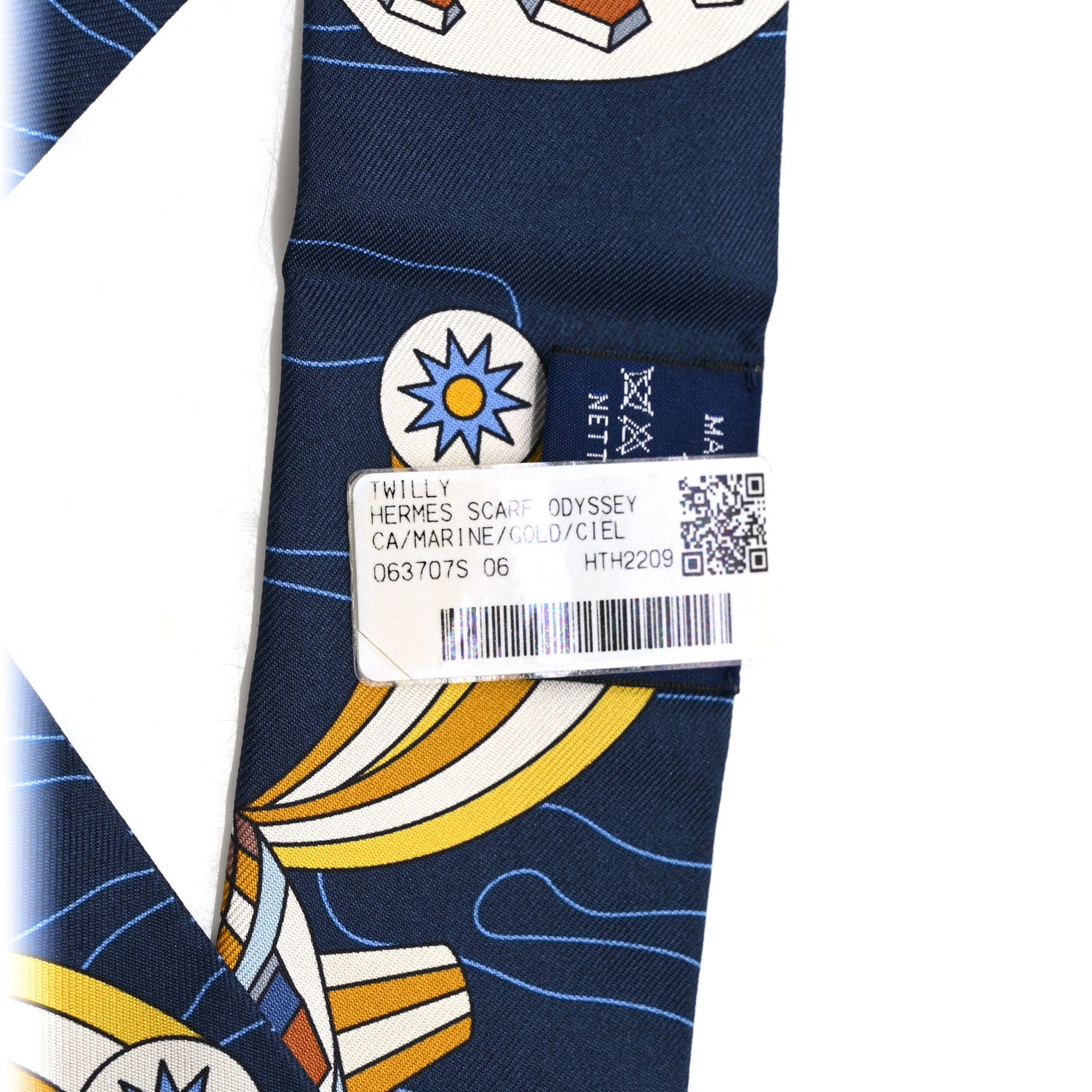 Hermes Silk Odyssey Twilly Marine Gold Ciel 4 of 4