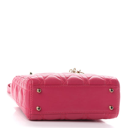 Christian Dior Lambskin Cannage Mini Lady Dior Fuchsia 3 of 7
