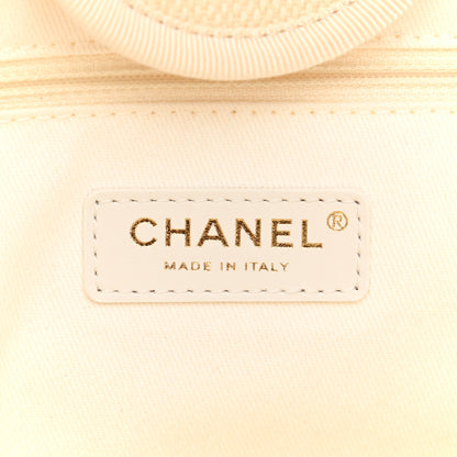 Chanel Canvas Pearl Medium Deauville Tote Ecru Beige 5 of 10