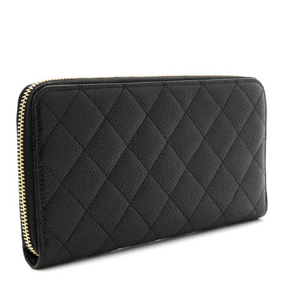 Chanel Caviar Quilted Large Gusset Zip Around Wallet Black 3 of 7