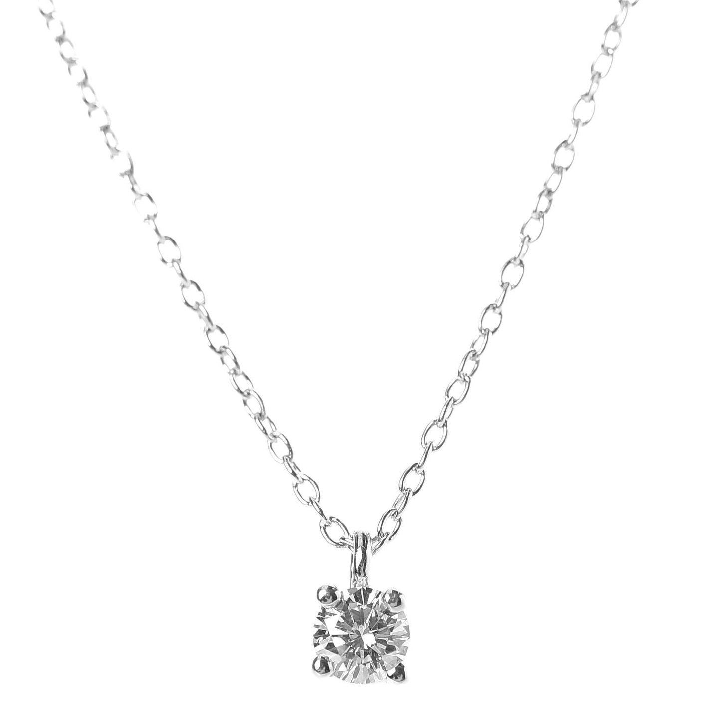 Platinum Diamond .19ct Solitaire Pendant Necklace