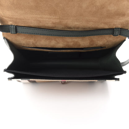 Burberry Derby Calfskin House Check Small Macken Crossbody Bag Dark Bottle Green 5 of 11