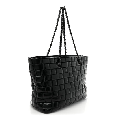 Chanel Vinyl Quilted Frozen Shopping Tote Black 3 of 14