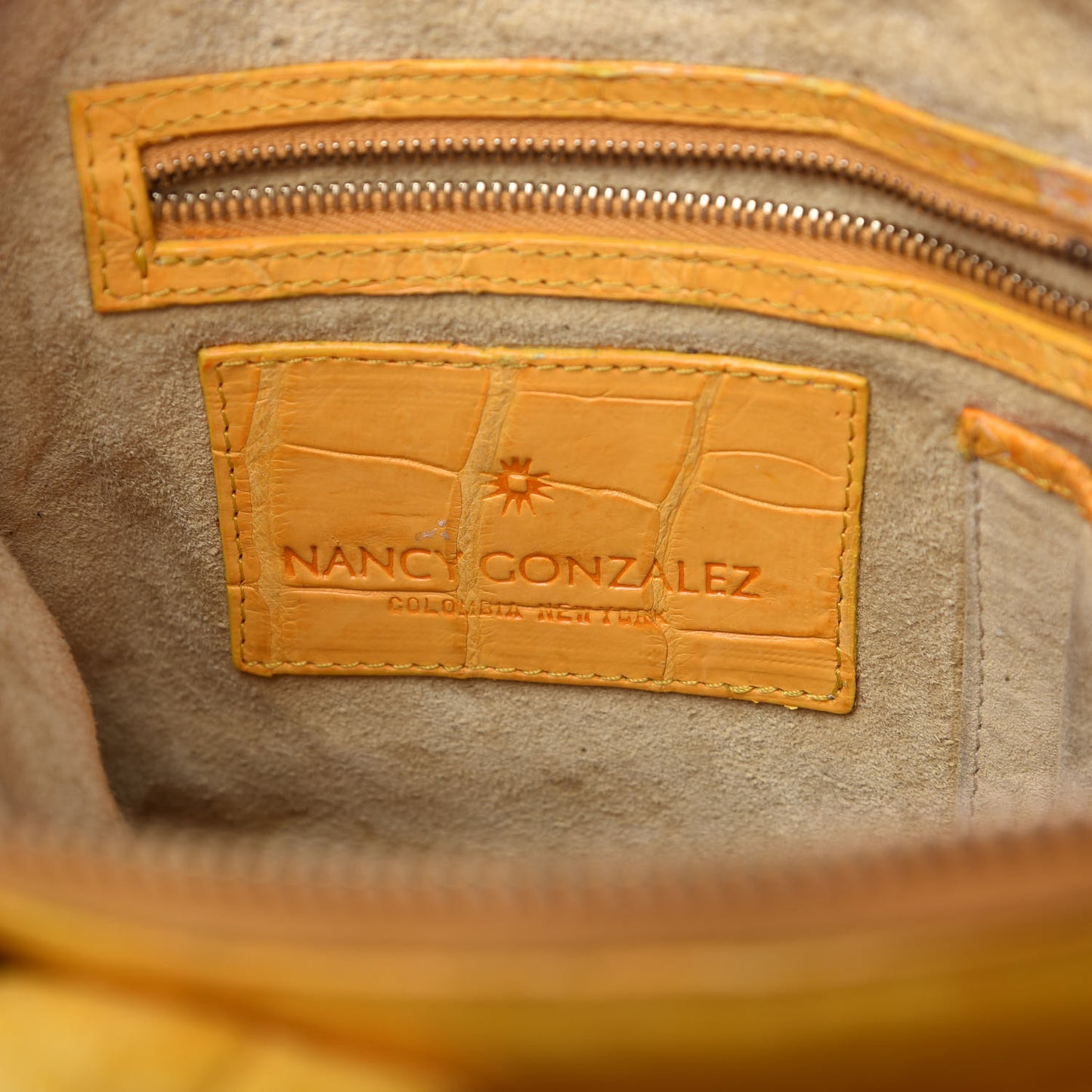 Crocodile Mini Cristina Satchel Yellow