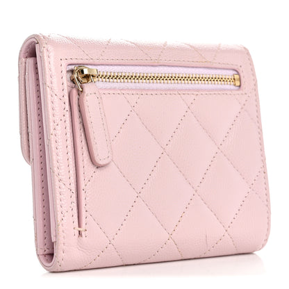 Chanel Caviar Quilted Compact Flap Wallet Light Pink 3 of 11