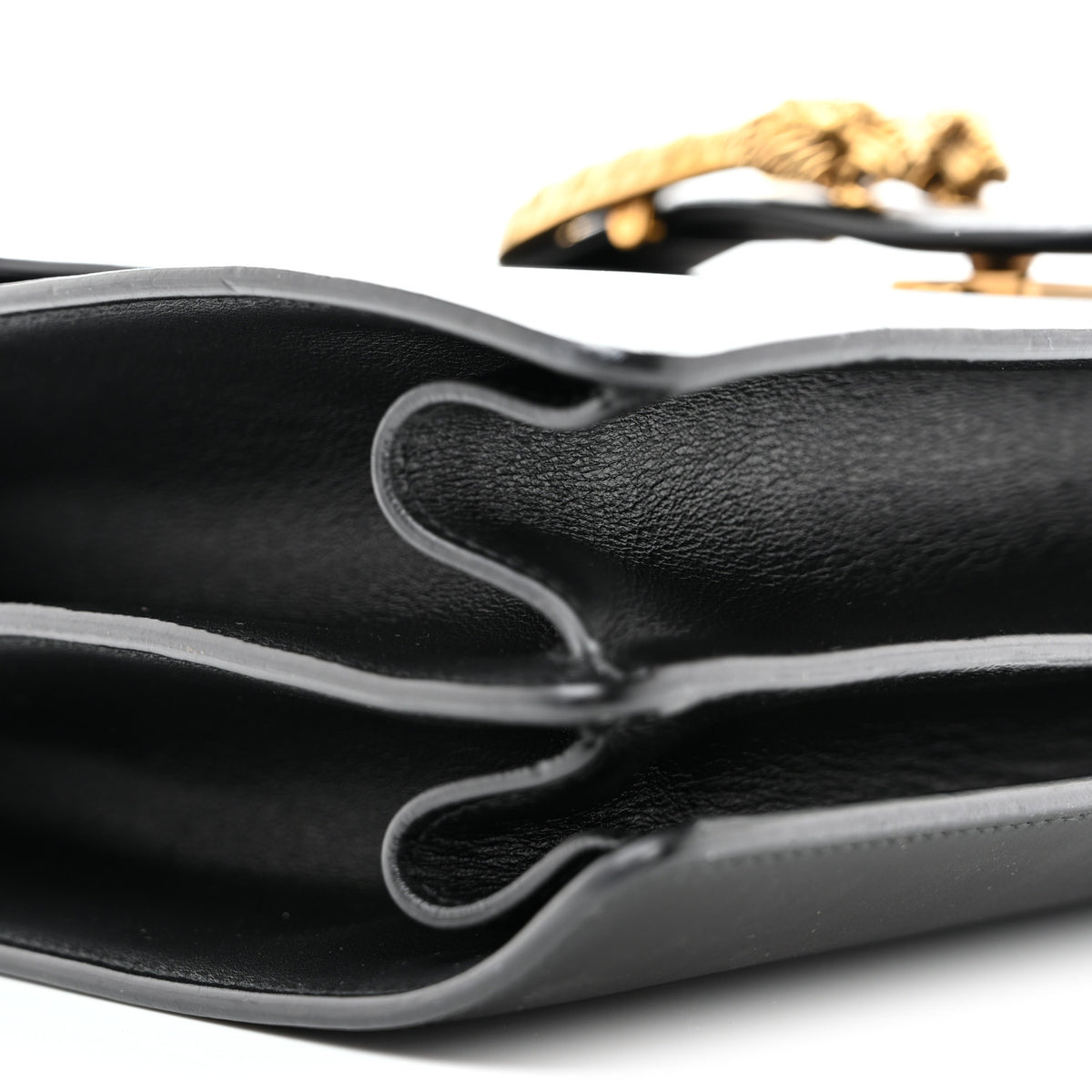 Moon Calfskin Web Large Dionysus Bamboo Top Handle Bag Black