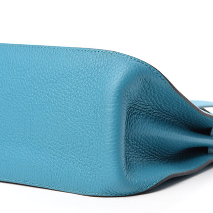 Hermes Taurillon Clemence Jypsiere 28 Turquoise 7 of 10
