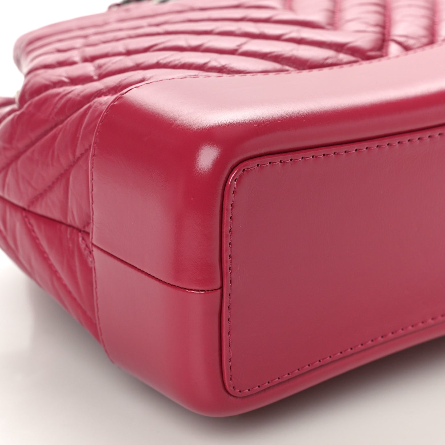 Aged Calfskin Chevron Quilted Small Gabrielle Backpack Dark Pink